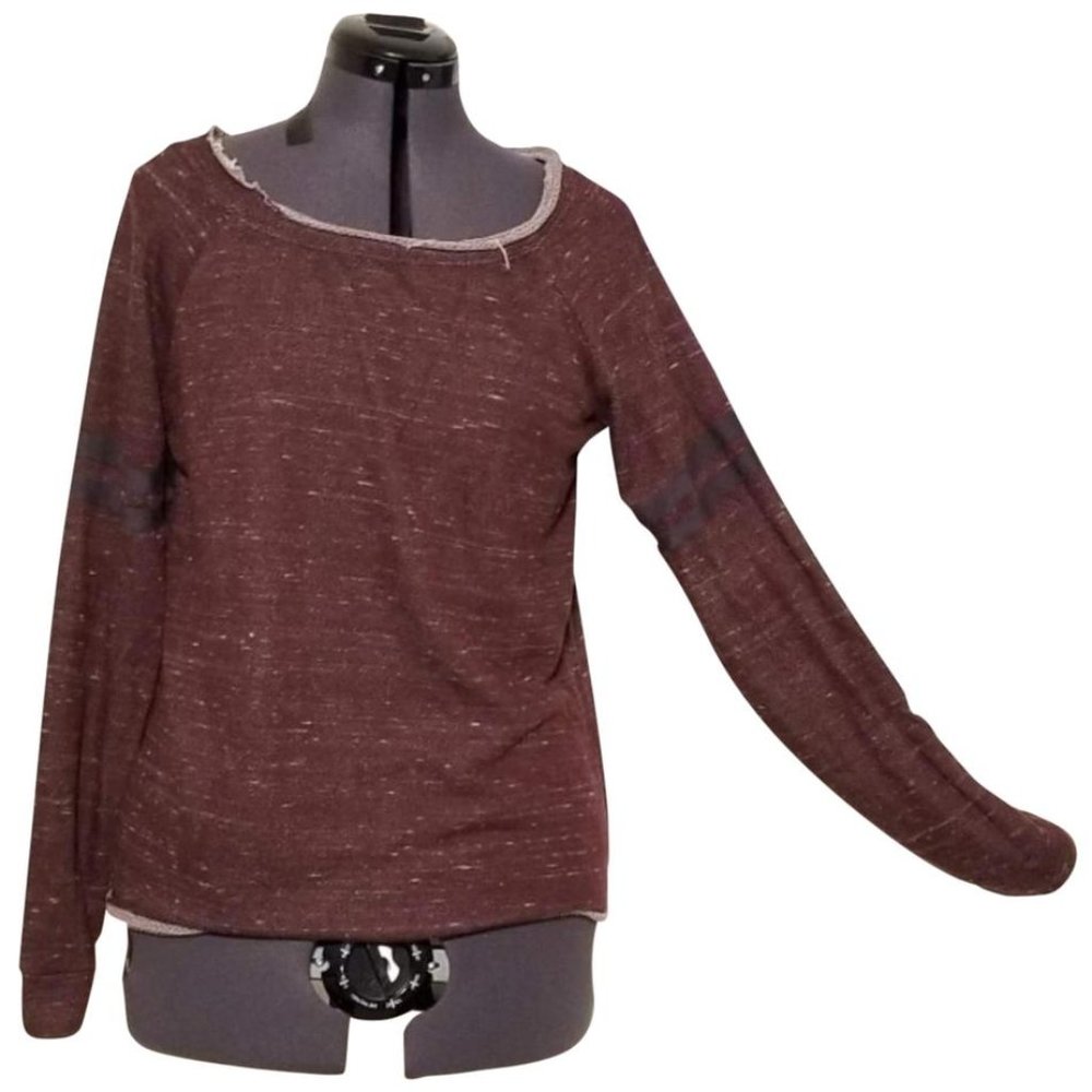 Nine Britton Lourdes Varsity Stripe Knit Burgundy